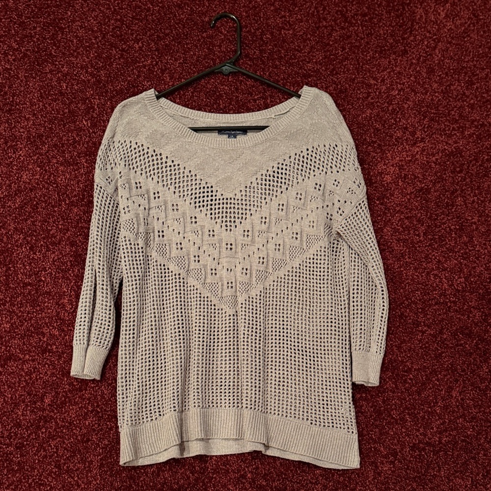 American Eagle Outfitters Light Beige Knit Sweater